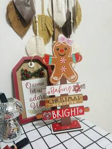 Decoratiuni de Crăciun din turtă dulce, Ornamente de masă pentru brad de Crăciun, Decor din lemn pentru scenă de Crăciun, de Crăciun