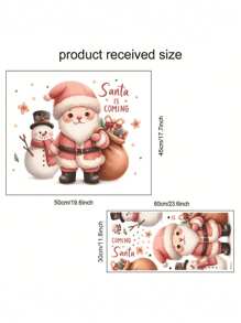 Happy Christmas Cartoon Santa Snowman Reindeer Wall Stickers Glass Window Stickers PVC Wall Clings Decals Home Showcase Decoration Wall Decals