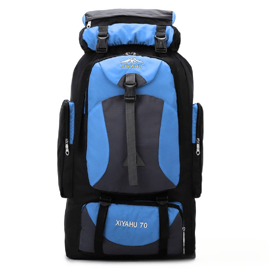 Hiking Backpack For Men 70L Large Capacity Camping Backpack Multi-Pocket Mountaineering Rucksack Assault Pack For Climbing - Blue - View 1