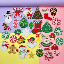 10/20/35 件圣诞刺绣贴花装饰适用于衣服、包、鞋子、笔记本、行李箱 - 颜色随机 - 彩色 - 查看 12