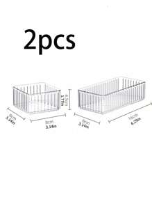 2/5/6/10pcs/Set Simple Transparent Makeup Organizer Drawers Storage Boxes, Eyeshadow Brush Holders, Cosmetic Storage Trays, Perfume Organizers, Makeup Brush Holders, Nail Polish & Beauty Products Organizer Rack,For Holiday Beach, Bathroom Collection, Bedroom Collection, Large Capacity - Water Stripes Transparent - View 17