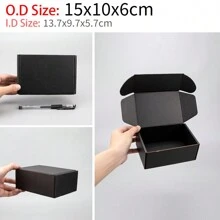 10pcs Black Corrugated Cardboard Boxes Postal Packaging Boxes Express Packaging Materials Airplane Box Gift Box Corrugated Box Express Box Packaging Box, - Black - View 16