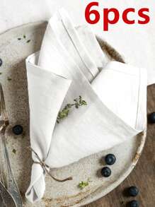 6/12pcs Nordic Simple White Soft Absorbent Hotel Restaurant Family Party Holiday Decoration Dining Table Towel Napkin