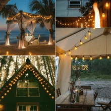 NetHong 30 LED Solar Powered Retro Bulb String Lights Garden Outdoor Fairy Christmas Lamps(6.5M/22FT) Solar Powered Patio Lights For Garden Yard Porch Wedding Party Decoration - Warm White - View 9