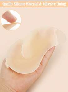 Women's Strapless Sticky Bra Backless Self Adhesive Invisible Bras Ultra Thin Lightweight Silicone Strong Stickiness Push UP Bras For Wedding Backless Wireless Evening Dresses - 皮膚色 - 查看 3