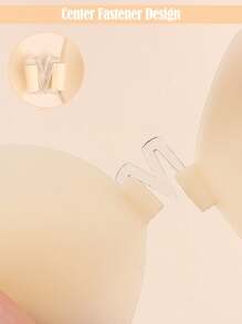 Women's Strapless Sticky Bra Backless Self Adhesive Invisible Bras Ultra Thin Lightweight Silicone Strong Stickiness Push UP Bras For Wedding Backless Wireless Evening Dresses - 皮膚色 - 查看 6