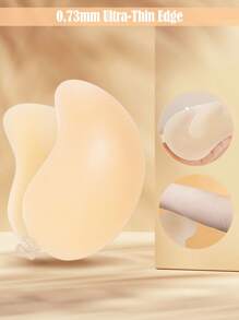 Women's Strapless Sticky Bra Backless Self Adhesive Invisible Bras Ultra Thin Lightweight Silicone Strong Stickiness Push UP Bras For Wedding Backless Wireless Evening Dresses - 皮膚色 - 查看 4