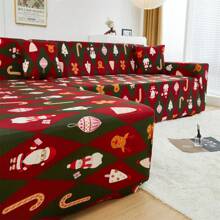 1 pièce Diverses styles de housse de canapé imprimée en soie de lait de Noël antidérapante pour salon, chambre à coucher. Housse de canapé d'angle élastique à carreaux, résistante à la poussière pour canapé 1/2/3/4 places. 1 place : convient pour les canapés de 90-125 cm (35-49 po) de long / 2 places : convient pour les canapés de 145-170 cm (57-67 po) de long / 3 places : convient pour les canapés de 190-210 cm (74-83 po) de long / 4 places : convient pour les canapés de 235-280 cm (92-110 po) de long