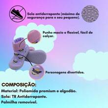 Meia Com Sola Emborrachada Antiderrapante Perfumada Menino Menina Meia Confortável - Roxo - Visão 7