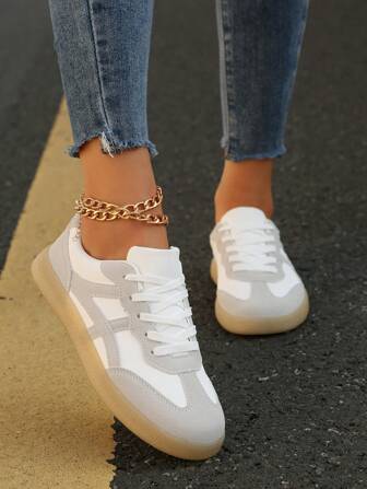 Women's Modern Casual Sporty Shoes, Colorblock Patchwork Upper, Retro Gray Vintage German Training Sneakers, Athleisure Aesthetic, Versatile Chunky Sneakers, Chunky Runner, Fashion European & American Style