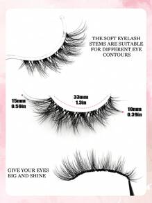 Asiteo 7 Pairs Fluffy Cat Eye False Eyelashes, Delicate As Silk, Soft Curly Transparent Band Eyelash Extensions, Strip Eyelashes - Criss Cross lashes - View 7