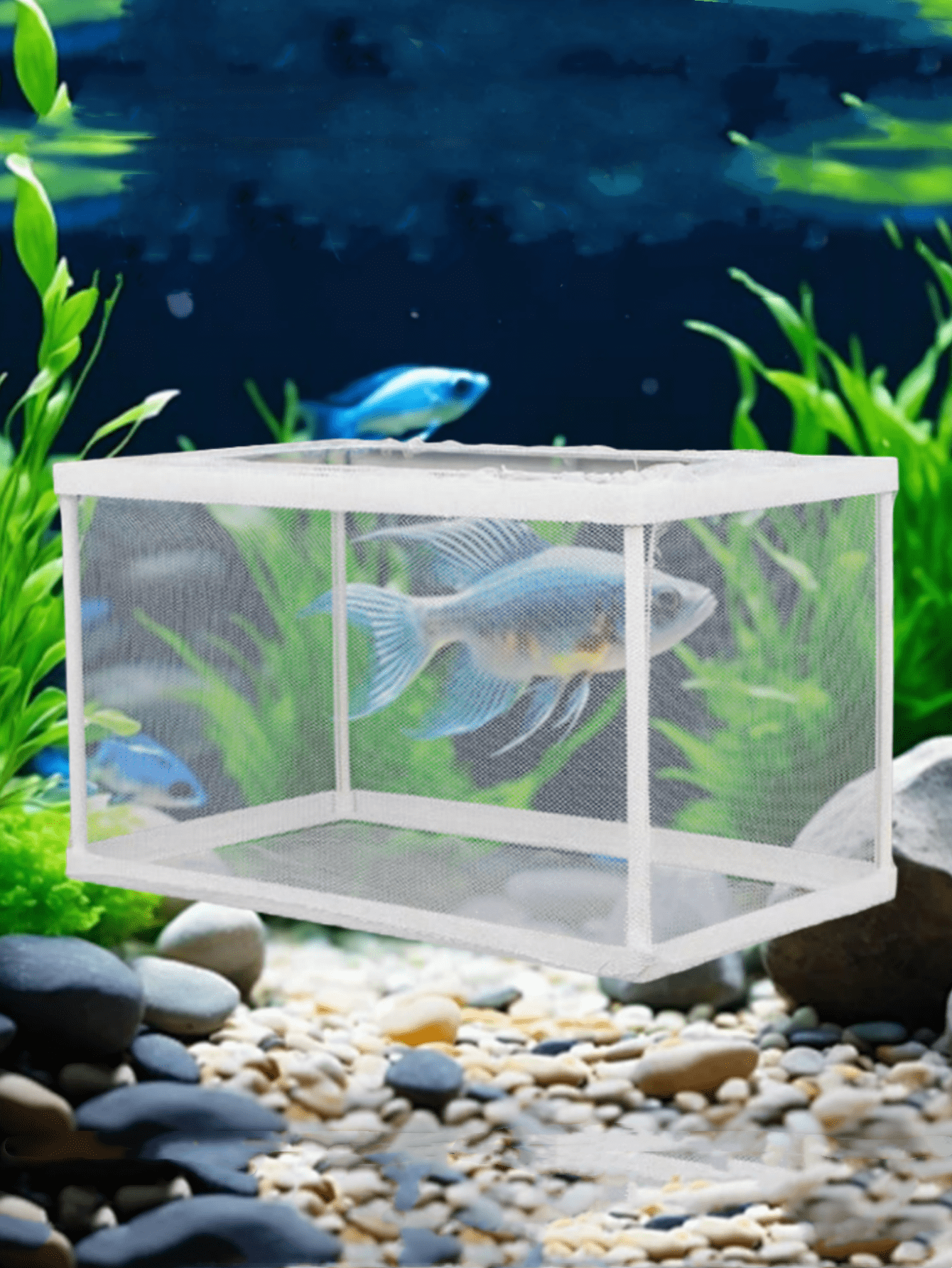 1pc Fish Tank Isolation Box Made Of Mesh, Used For Breeding Isolation
