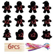 24pcs Christmas Scratch Art Crafts DIY Scratch Cards - Christmas Trees, Gingerbread Men & Winter Themes For Holiday Party & Home Decor - 24pcs/bag Gingerbread Man - View 4