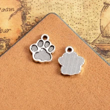 10/20 件狗爪/猫爪印花串珠吊坠，金属小狗脚印饰物，适合 DIY 珠宝制作、项链和手链 - 彩色 - 查看 13