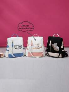 Balo đa năng và hợp thời trang tùy chỉnh cho phụ nữ, thời trang và đa năng cho du lịch ngoài trời, túi đựng nhẹ, ba lô học sinh, ba lô nhỏ chống thấm nước quà tặng kỷ niệm, quà tặng sinh nhật, quà tặng Ngày của Mẹ, quà tặng Ngày của Cha, quà tặng bạn thân, quà tặng cho mẹ/bố, quà tặng cho cô ấy/anh ấy, quà tặng cho bạn gái/bạn trai/bạn bè - màu đen - Xem 1