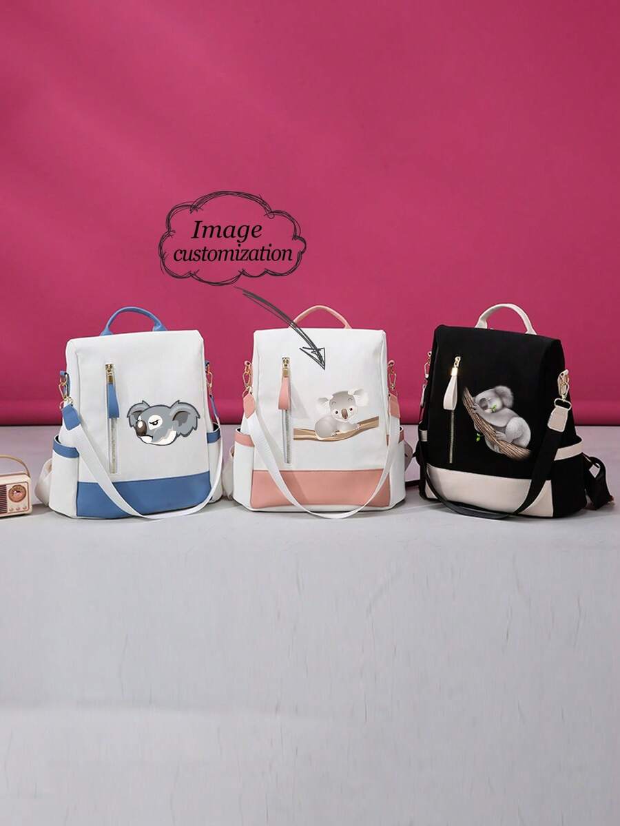 Balo đa năng và hợp thời trang tùy chỉnh cho phụ nữ, thời trang và đa năng cho du lịch ngoài trời, túi đựng nhẹ, ba lô học sinh, ba lô nhỏ chống thấm nước quà tặng kỷ niệm, quà tặng sinh nhật, quà tặng Ngày của Mẹ, quà tặng Ngày của Cha, quà tặng bạn thân, quà tặng cho mẹ/bố, quà tặng cho cô ấy/anh ấy, quà tặng cho bạn gái/bạn trai/bạn bè - màu đen - Xem 1