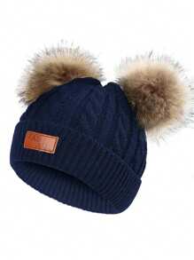 1 件男女通用编织针织帽，Y2K 风格滑雪帽，户外保暖冬帽，休闲日常穿着 - 兒童針織帽 - 查看 14