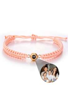 1 Stück personalisierte Foto-Projektions-Armband, rundes Projektions-Foto-Armband, buntes geflochtenes Projektions-Armband, geschlechtsneutrales Design, geeignet für Männer, Frauen, Paar, Familie, Freunde und Haustiere. Weihnachten, Halloween, Muttertag, Vatertag, Valentinstag und Geburtstagsgeschenk