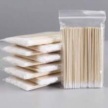 200 Palitos Com Algodão De Limpeza Alinhamento Henna Micropigmentação Unha Boca