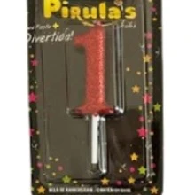 Vela de Aniversário Número Glitter com palito - Vermelho - Vermelho - Visão 4