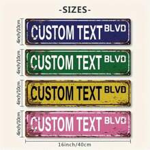 1 tấm biển báo đường phố bằng kim loại được cá nhân hóa với văn bản và mũi tên tùy chỉnh, trang trí ngoài trời 16"X4", quà tặng, trang trí phòng, thiết kế phòng ngủ, trang trí nhà cửa - Nhiều màu - Xem 3