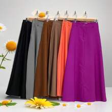Round Tailoring SkirtLIMAO Moda 8075 - 棕色 - 查看 2