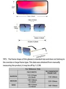 1 件经典金属方框时尚 Y2K 蓝色男士眼镜户外服装配饰复古太阳镜配饰沙滩配饰眼镜太阳镜街头风格适合毛衣夹克运动衫连帽衫皮裤和工装裤适合夏季海滩度假、户外、旅行 - 漸層 - 查看 7