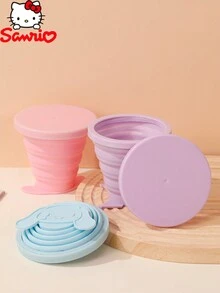 Sanrio Cartoon 1pc Outdoor Travel Portable Foldable Silicone Water Cup Anti-Drop Silicone High Temperature Resistant Retractable Cup Cartoon Mouthwash Cup
