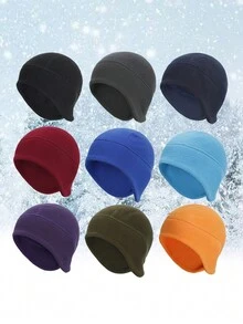 Unisex Knit Beanie Hat, Warm Running Sports Cap, Soft Elastic Fitness Warm Ear Protection Ski Hiking Cycling Windproof Hat