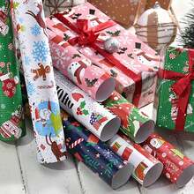 Đồ trang trí Giáng sinh 8 món Giấy gói quà Giáng sinh lấp lánh - Giấy đồng đôi có hình ông già Noel hoạt hình và thiết kế cây thông cho quà tặng ngày lễ - Nhiều màu - Xem 9