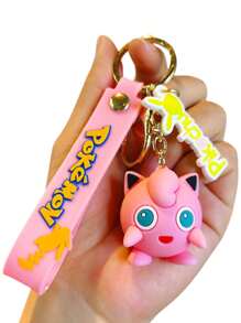 pokemon 1pc Creative Lottery Machine Keychain: Miniature Stress Relief Toy, Backpack Pendant Gift, Cartoon PVC Soft Rubber Car Bag Key Chain, Christmas Ornament