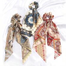 National Pattern Ribbon Style Korean Retro Floral Bow Hair Tie Fresh And Sweet Elegant Girls Ponytail Hair Tie - Multicolor - View 3