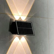 1 pieza Luz de pared solar, material de plástico, color RGB, luz de ambiente para exteriores, luz proyector decorativa de color, adecuada para exteriores, jardín, pared de villa, escaleras exteriores, balcón