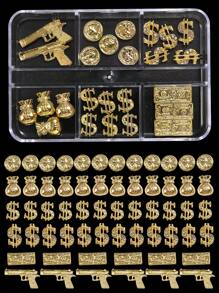 6-Grid Box 25Pcs New Luxury Gold Alloy Money Bag Nail Art Decorations Supplies Nails Nail Charms Nail Gems