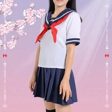 现货 角色扮演服装 Yandere-Chan Aishi Ayano JK 制服 校园风 - 白色 - 查看 2
