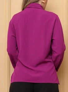 Women Blouses - 玫瑰紅 - 查看 2