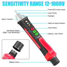 NJTY NJTY Non-Contact Voltage Tester, Electric Pen, 12-1000V AC Voltage Tester Pen, Circuit Break Finder Electrical Tool With Flashlight Buzzer, Live/Neutral Wire Tester, Wire Breakpoint Finder (BATTERY NO INCLUDED))