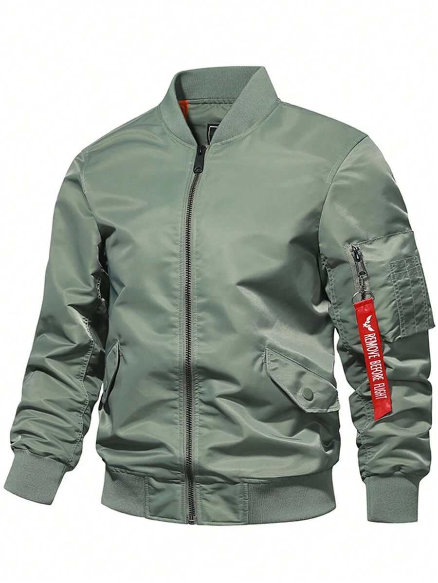 Áo khoác trùm đầu có khóa kéo dành cho nam có túi, áo gió ngoài trời thường ngày họa tiết camo - Màu xanh Ô liu - Xem 1