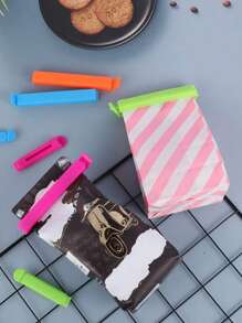 5/10件封口夹 零食保鲜夹 茶叶奶粉厨房食品袋 密封夹 塑料食品夹 颜色随机发货 - 彩色 - 查看 4