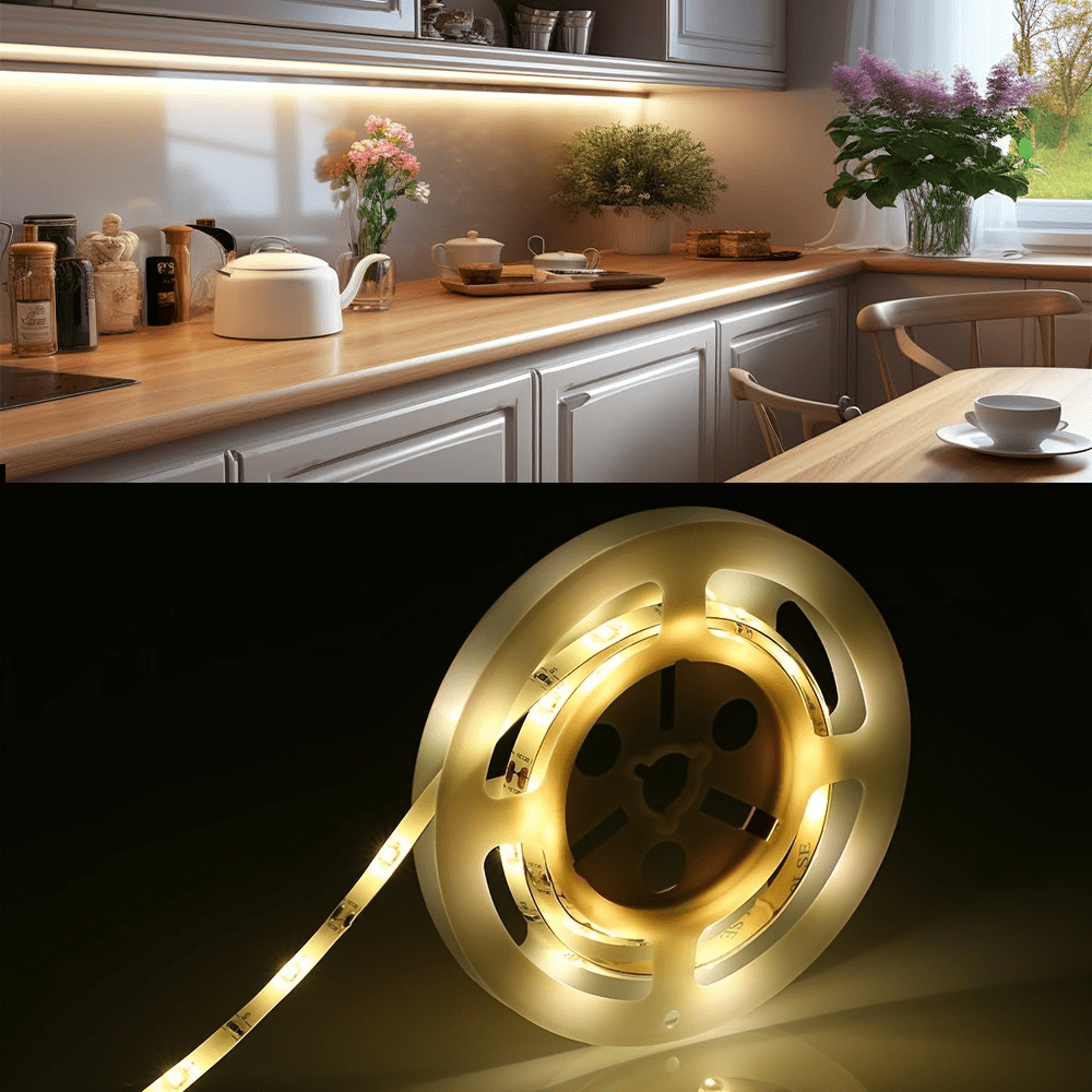 1pc 5v LED Strip Light With USB Socket Can Be Cut Warm/White Strip Light Can Be Arbitrary DIY Suitable For Living Room, Bedroom Ambience Decoration