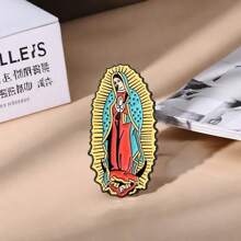 Broche de cadena de sombrero de la Virgen María, decoración de moda para ropa, bolso, sombrero, accesorio versátil, adecuado como un pequeño regalo para amigos y compañeros de clase - Multicolor - Ver 5