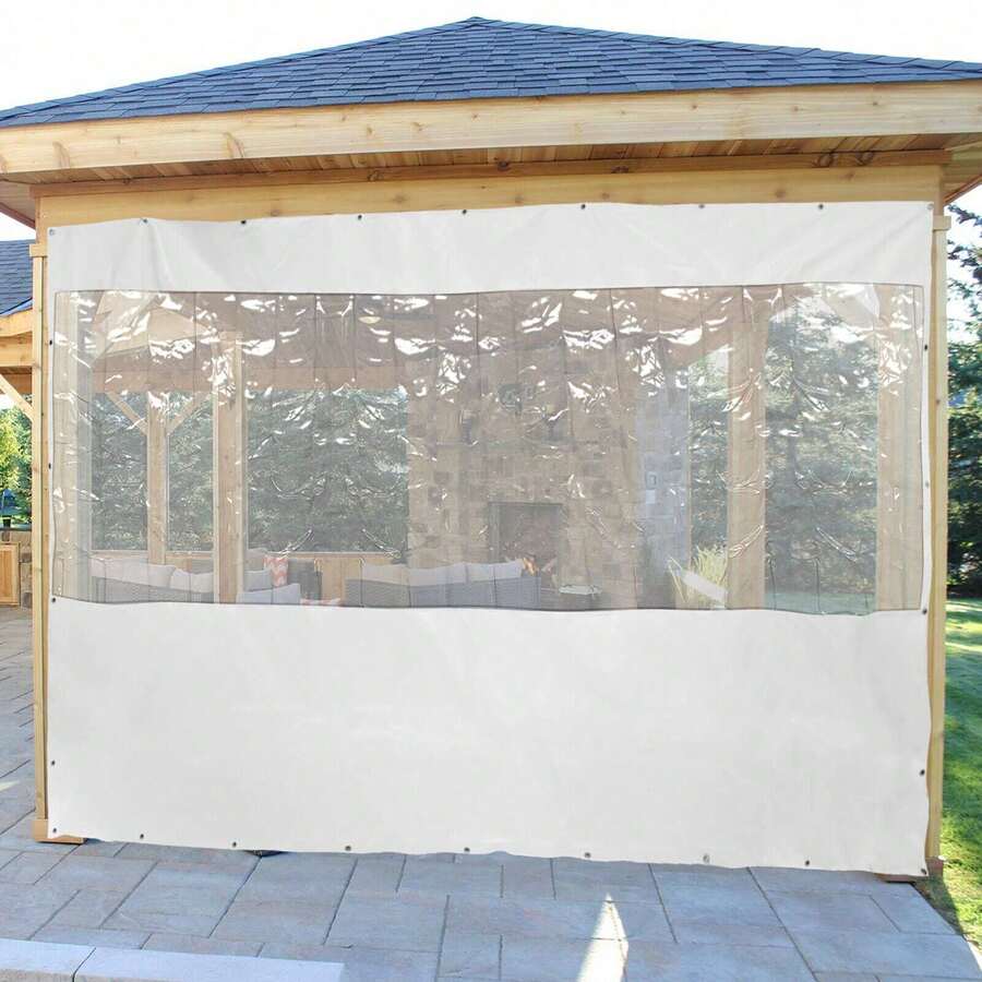 OUKANING 8*13FT Waterproof Commercial Grade PVC Clear Awning Patio