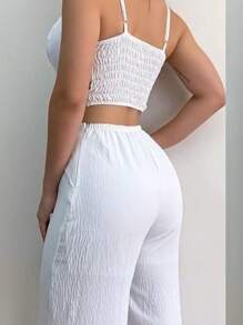 Elegant Tailored Jumpsuit (0053) - White - View 4