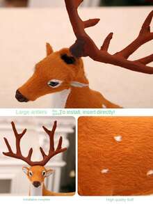 1 件人造一品红鹿装饰、家居桌面装饰、圣诞派对装饰品、礼物、万圣节、万圣节装饰 - 彩色 - 查看 8