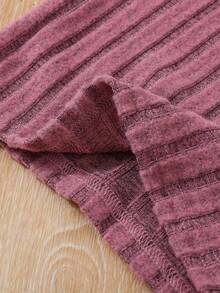 3 件套女童长袖针织毛衣上衣 T 恤，罗纹高领保暖休闲装，适合秋冬季 - 彩色 - 查看 5