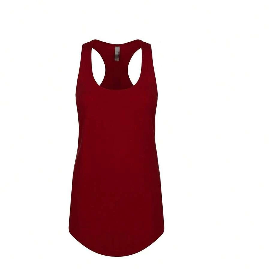 Womens Lightweight French Terry Racerback Tank (Cardinal) - 酒紅色 - 查看 1