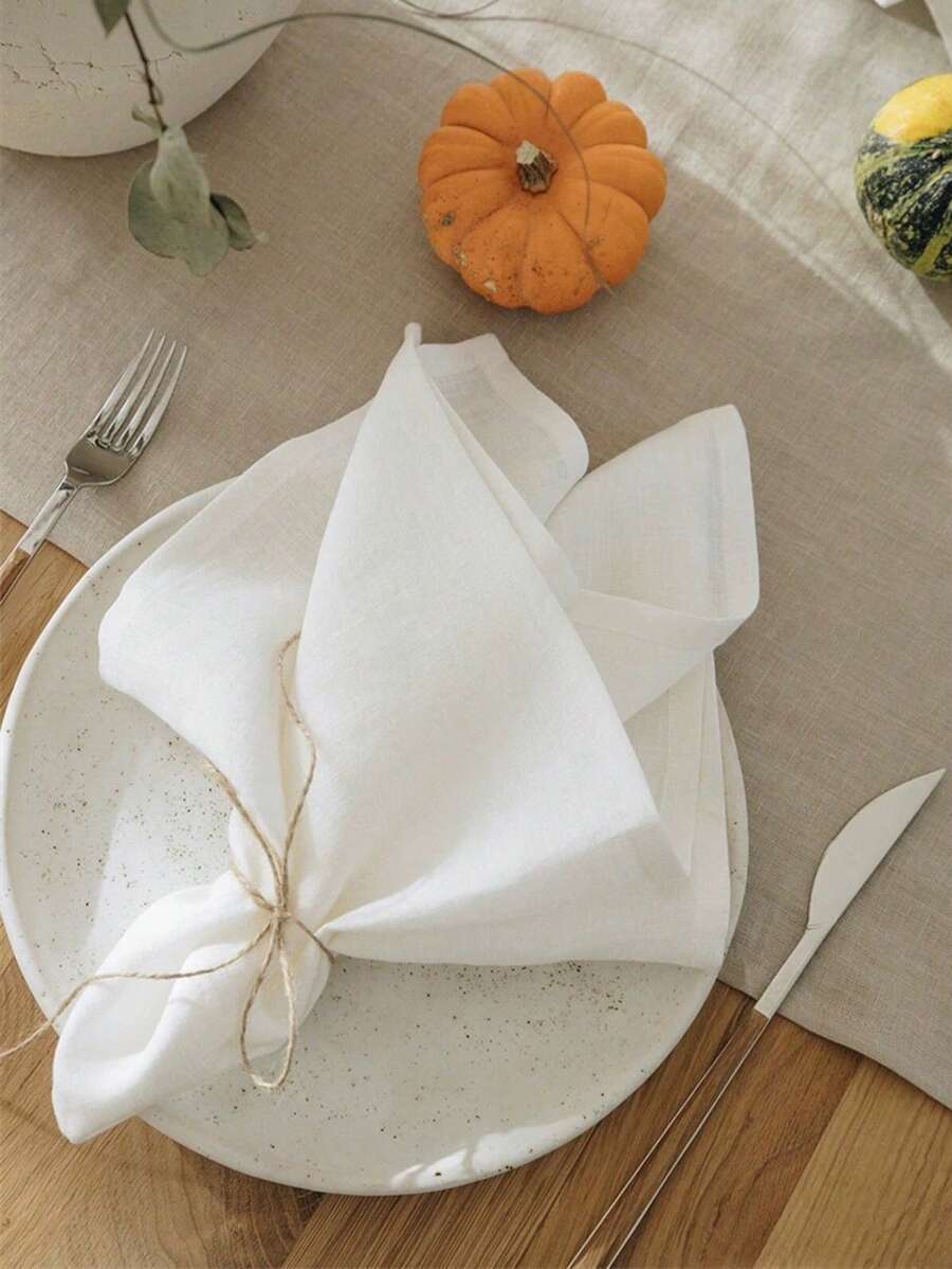 6/12pcs Nordic Simple White Soft Absorbent Hotel Restaurant Family Party Holiday Decoration Dining Table Towel Napkin