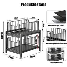 Ablageregal Küchenregal mit 2 Korb Ausziehbar multifunktional zweilagig, Kohlenstoffstahl Regal große Größe 50KG tragend, Aufbewahrung Bad Organizer für Heimat und Büro