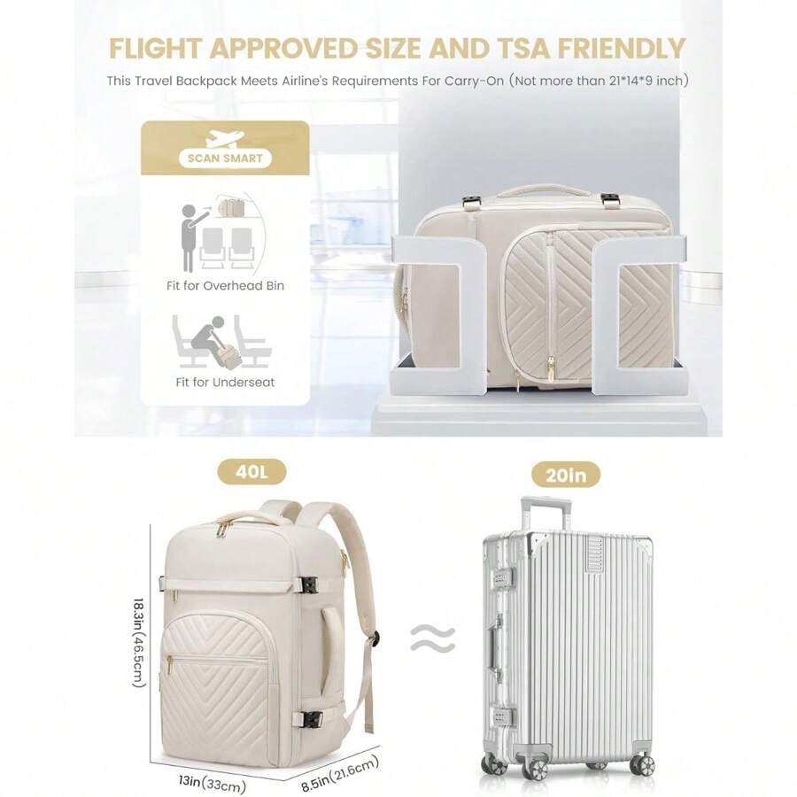 Large Travel Backpack For Women, TSA Carry On Backpack For Airplanes