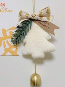 带悬挂丝带的圣诞树铃铛装饰、节日门铃装饰、带松树装饰的季节性风铃 - 完美的节日装饰和礼物 - 彩色 - 查看 12